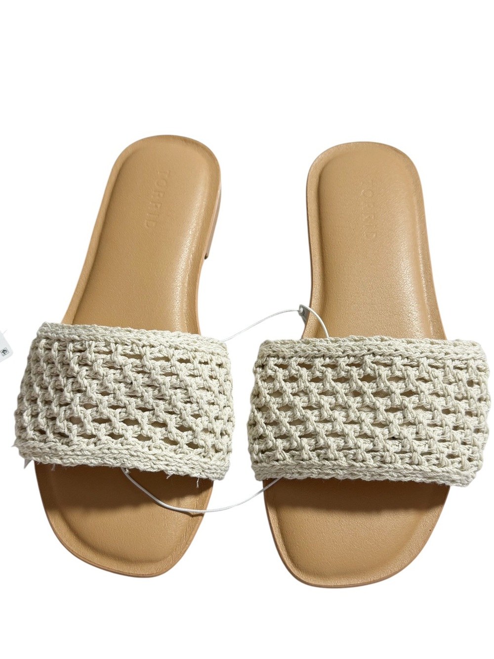 Torrid Crochet Single Band Slide Ivory Size 8.5WW NWT - Picture 2 of 6